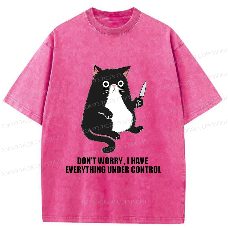 Tokyo-Tiger Cat Said Don't Worry Washed T-Shirt