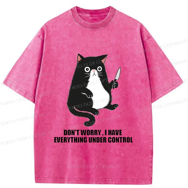 Tokyo-Tiger Cat Said Don't Worry Washed T-Shirt