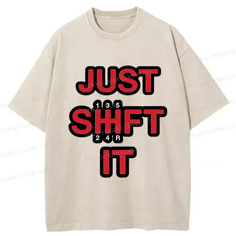 Tokyo-Tiger Funny Car Gear Washed T-Shirt