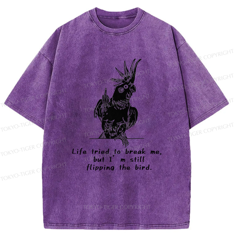 Tokyo-Tiger Attitude Towards Life Washed T-Shirt