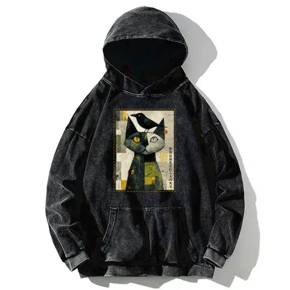 Tokyo-Tiger The Cat And The Crow Are Planning To Rule The World Washed Hoodie