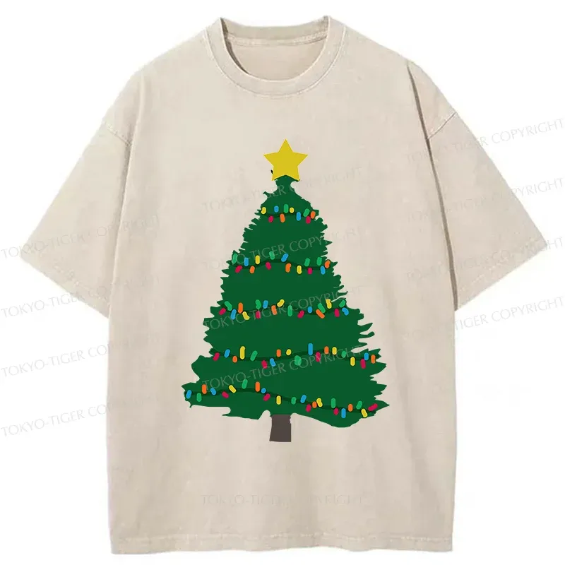 Tokyo-Tiger Christmas Tree Washed T-Shirt