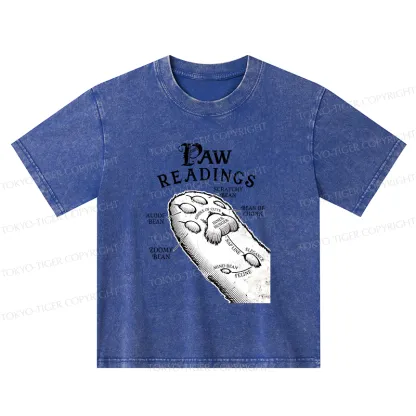 Tokyo-Tiger Funny Cat Paws Kids Washed T-Shirt