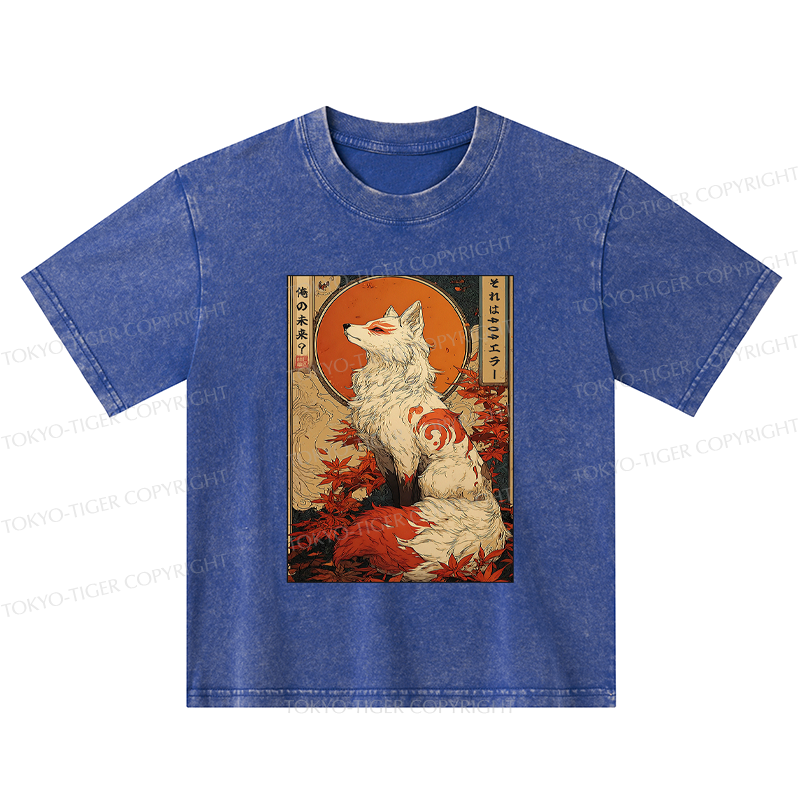 Tokyo-Tiger The Fox of Fates: A Tale of Nine Tails Kids Washed T-Shirt