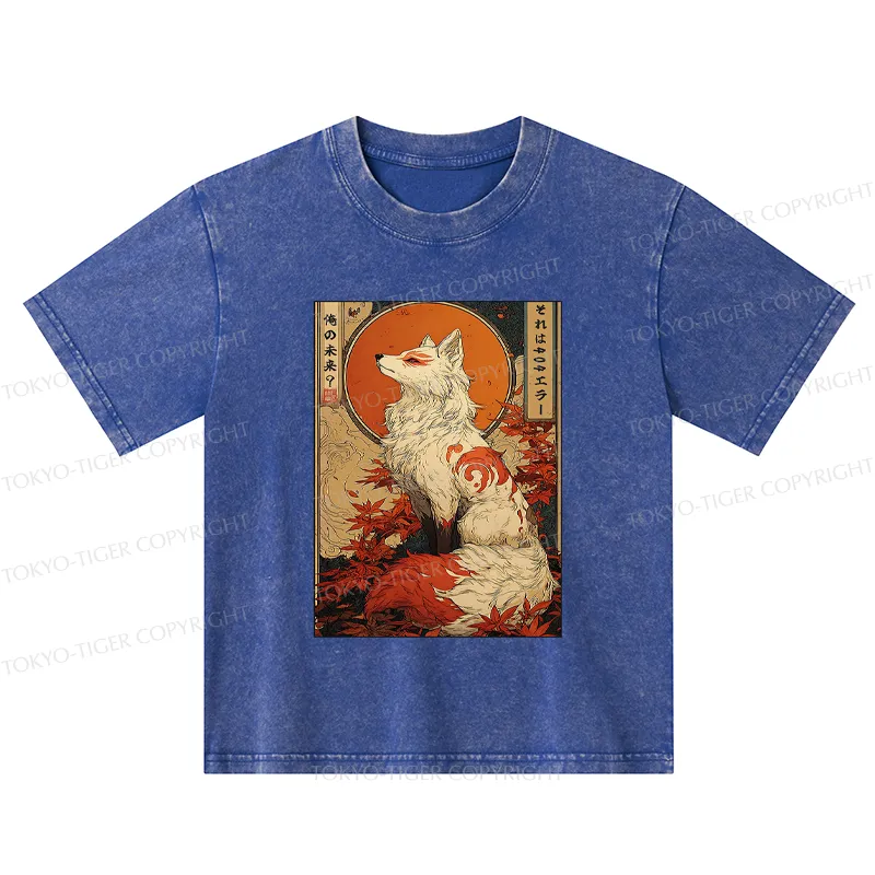 Tokyo-Tiger The Fox of Fates: A Tale of Nine Tails Kids Washed T-Shirt