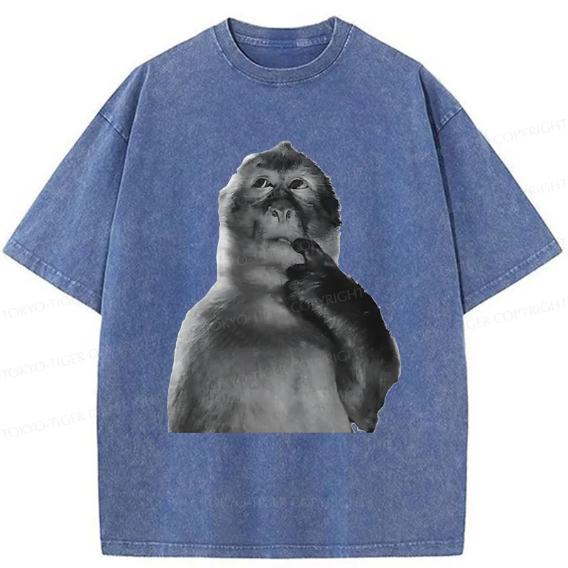 Tokyo-Tiger Thinking Monkey Washed T-Shirt