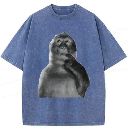 Tokyo-Tiger Thinking Monkey Washed T-Shirt