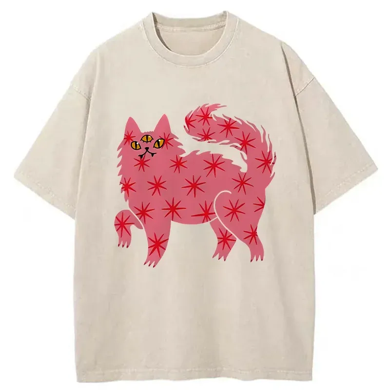 Tokyo-Tiger Cute And Mysterious Cat Washed T-Shirt