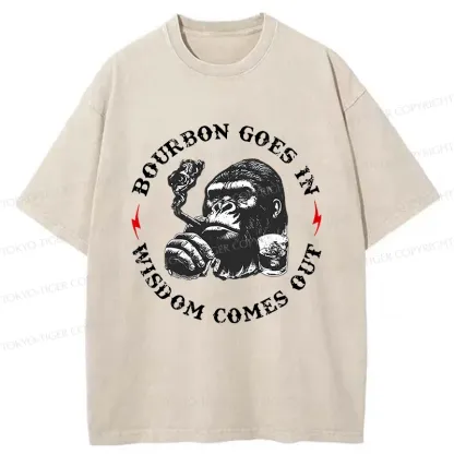 Tokyo-Tiger Whiskey Funny Meme Washed T-Shirt