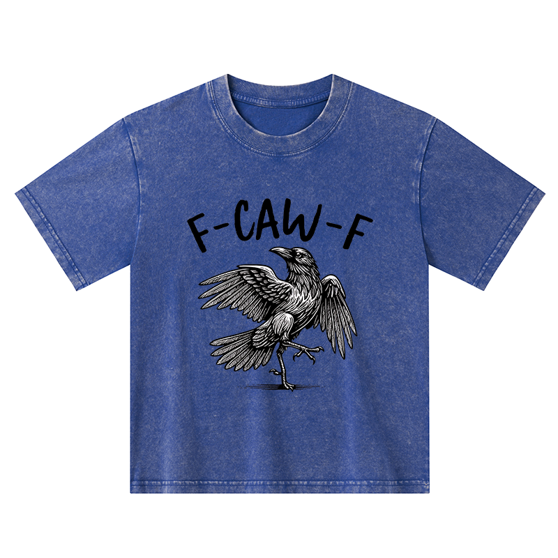 Tokyo-Tiger Crow's Cry Funny Kids Washed T-Shirt