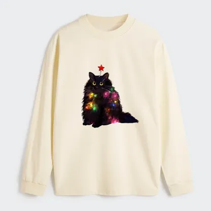 Tokyo-Tiger Christmas Lights Cat Classic Long Sleeve T-Shirt