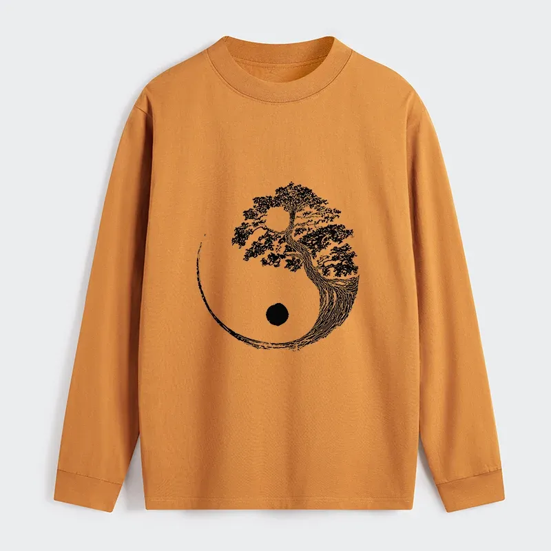 Tokyo-Tiger Yin-Yang Tai Chi Tree Classic Long Sleeve T-Shirt