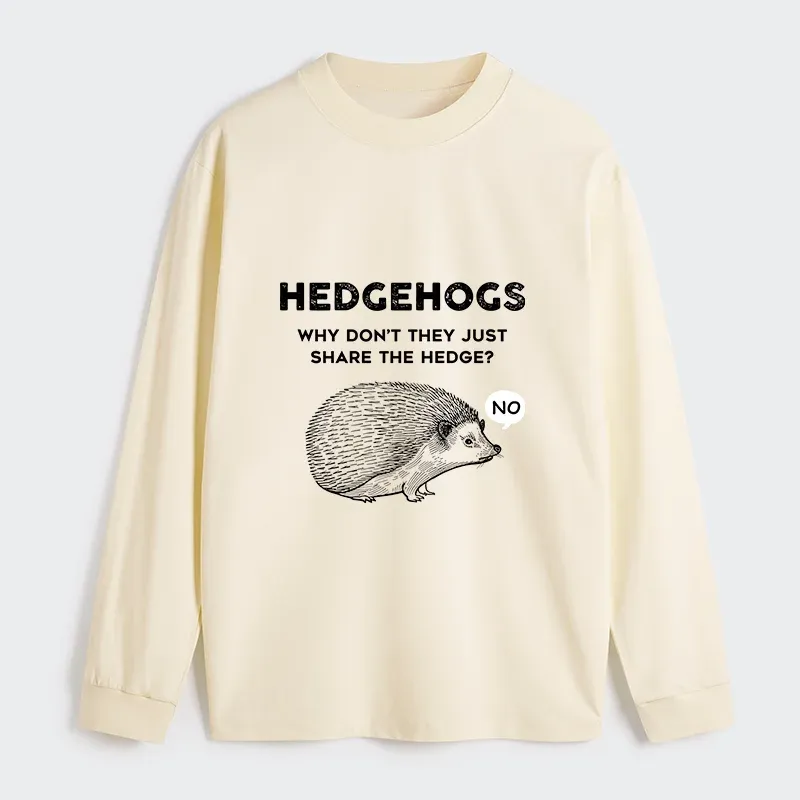 Tokyo-Tiger Funny Hedgehog Classic Long Sleeve T-Shirt