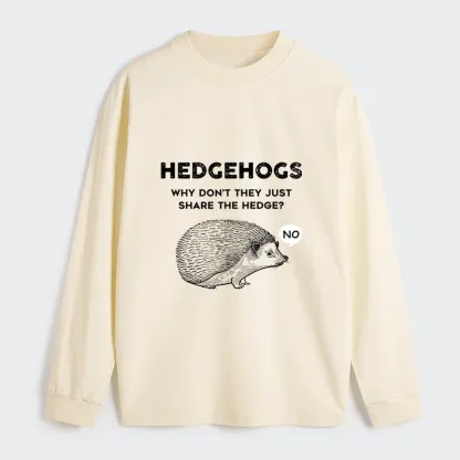 Tokyo-Tiger Funny Hedgehog Classic Long Sleeve T-Shirt