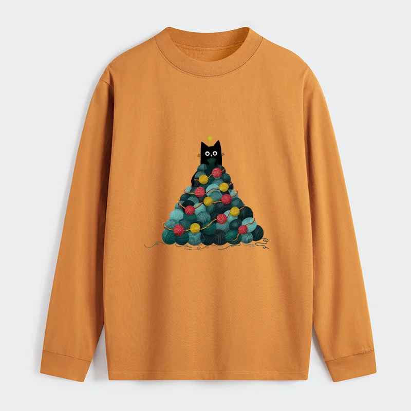 Tokyo-Tiger Yarn Christmas Tree Cat Classic Long Sleeve T-Shirt