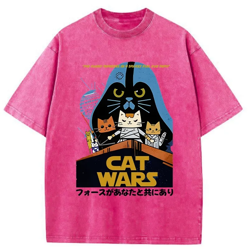 Tokyo-Tiger Japanese Cat Wars Washed T-Shirt