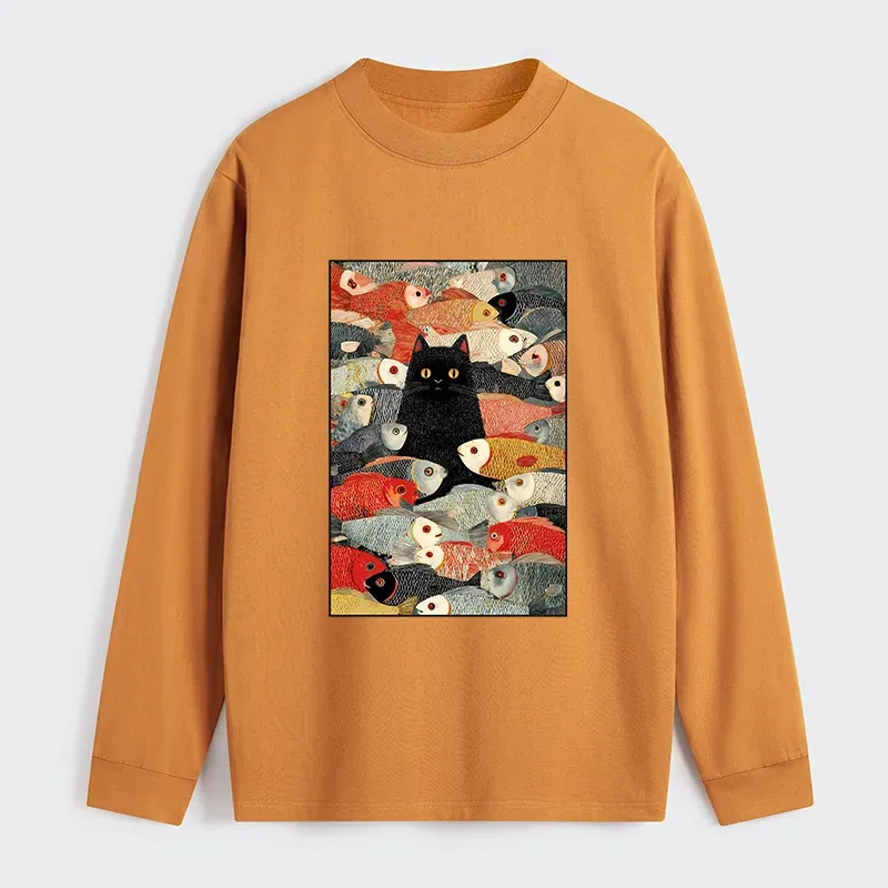 Tokyo-Tiger Cats And Fish Classic Long Sleeve T-Shirt