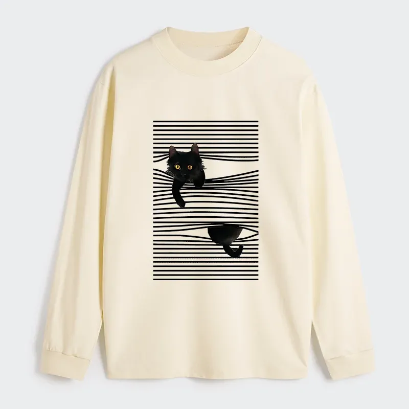 Tokyo-Tiger Cat Scratching Curtain Classic Long Sleeve T-Shirt