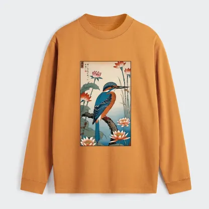 Tokyo-Tiger Ukiyo-e Kingfisher Classic Long Sleeve T-Shirt