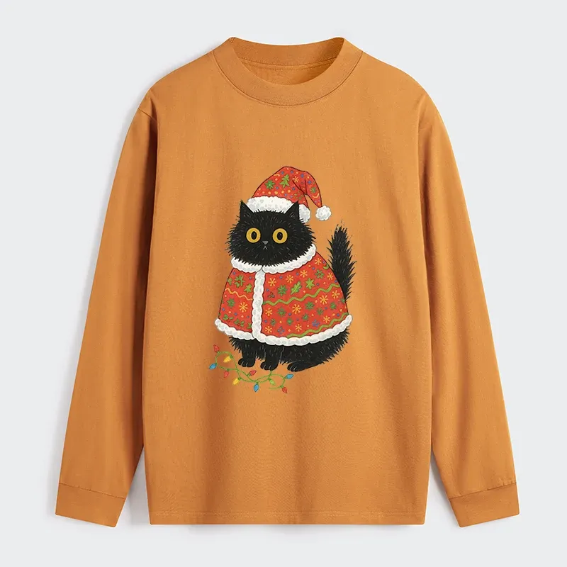 Tokyo-Tiger Cat Wearing Santa Hat Classic Long Sleeve T-Shirt