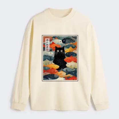 Tokyo-Tiger The Cat's Feast of Fish Classic Long Sleeve T-Shirt