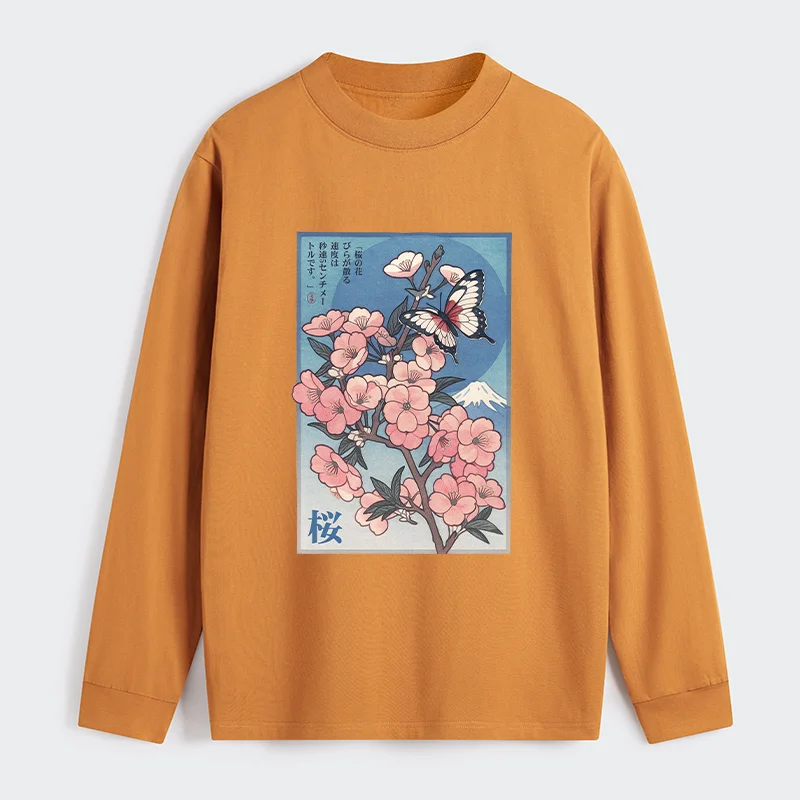 Tokyo-Tiger Ukiyoe Japanese Cherry blossoms Poster Classic Long Sleeve T-Shirt