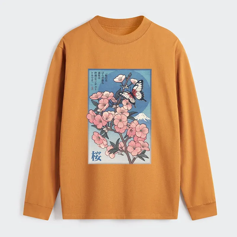 Tokyo-Tiger Ukiyoe Japanese Cherry blossoms Poster Classic Long Sleeve T-Shirt