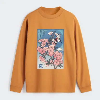 Tokyo-Tiger Ukiyoe Japanese Cherry blossoms Poster Classic Long Sleeve T-Shirt