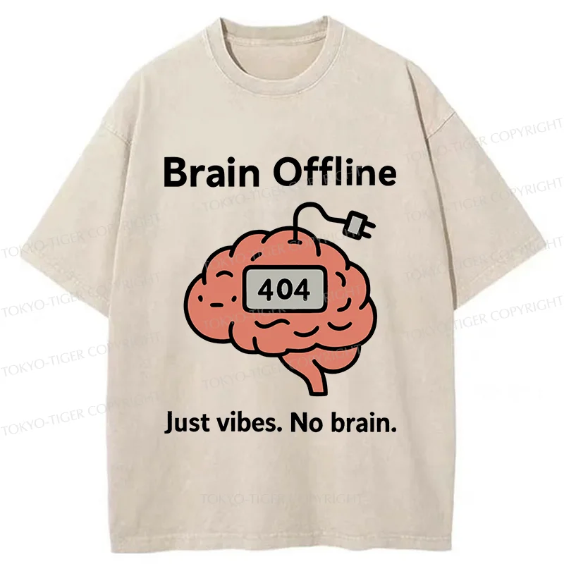 Tokyo-Tiger Brain Short Circuit Washed T-Shirt