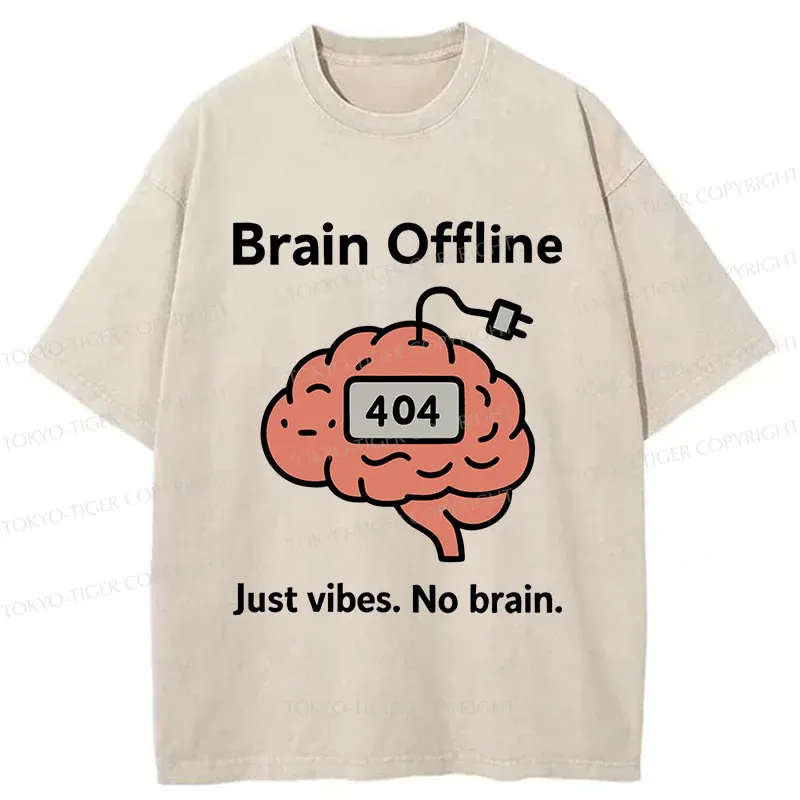 Tokyo-Tiger Brain Short Circuit Washed T-Shirt Sale