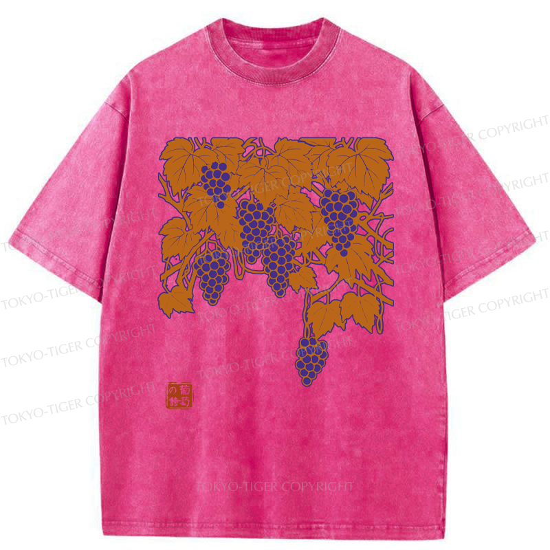 Tokyo-Tiger Flourishing Grapevines Washed T-Shirt
