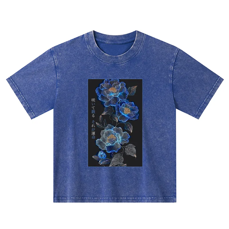 Tokyo-Tiger The Sea Of Flowers In The Darkness Kids Washed T-Shirt