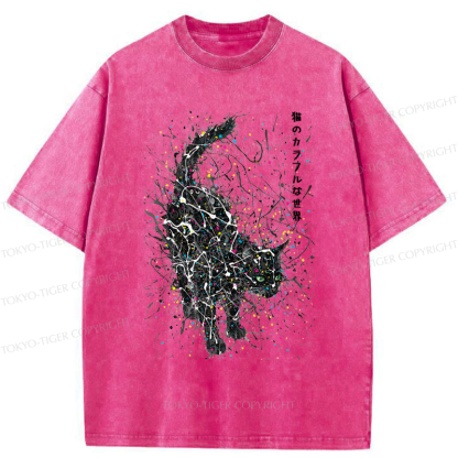Tokyo-Tiger In the Spectrum of Cats Washed T-Shirt
