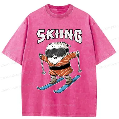 Tokyo-Tiger Sushi Ski Japan Washed T-Shirt