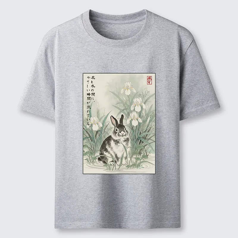 Tokyo-Tiger Little Rabbit Beneath the Blooming Irises Classic T-Shirt