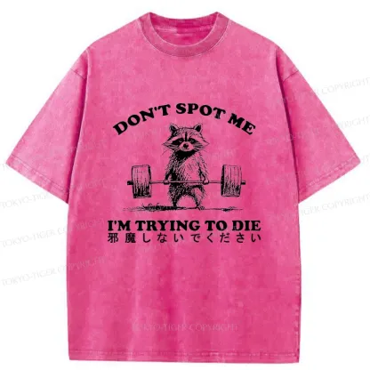 Tokyo-Tiger Fitness Raccoon Washed T-Shirt