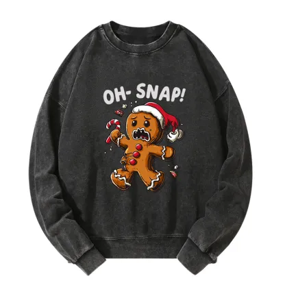 Tokyo-Tiger Oh Snap The Gingerbread Man's Christmas Chaos Washed Sweatshirt