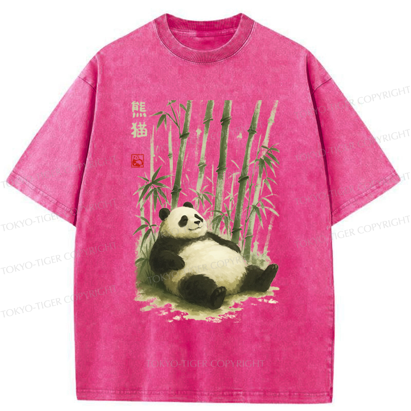 Tokyo-Tiger The Adorably Clumsy Panda Washed T-Shirt