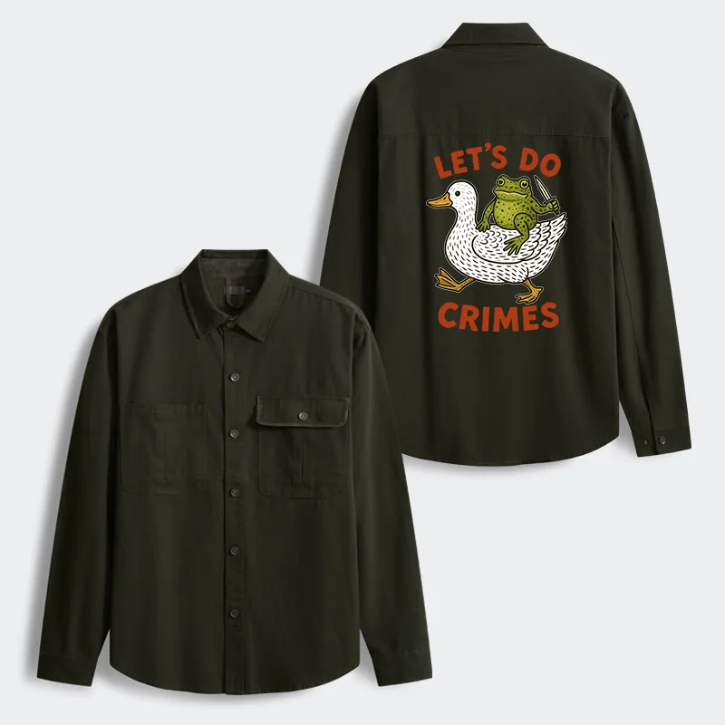Tokyo-Tiger Frog Ready To Commit Crime Men's Corduroy Work Jacket