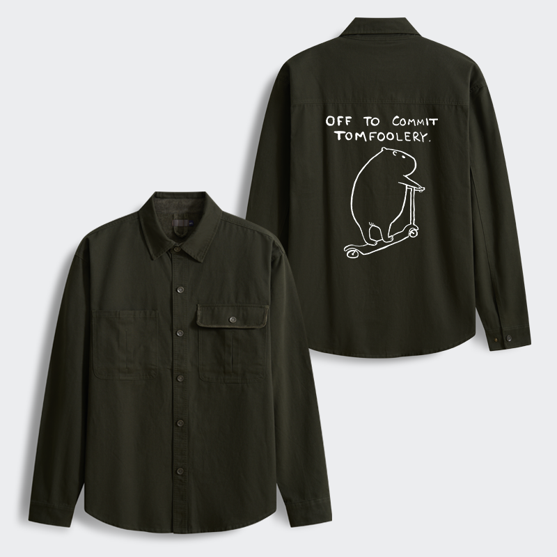 Tokyo-Tiger Capybara Is Ready To Do Something Bad Men's Corduroy Work Jacket