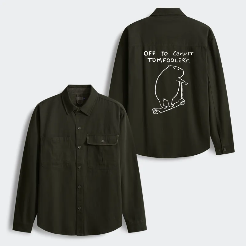 Tokyo-Tiger Capybara Is Ready To Do Something Bad Men's Corduroy Work Jacket