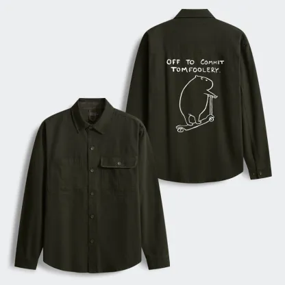 Tokyo-Tiger Capybara Is Ready To Do Something Bad Men's Corduroy Work Jacket