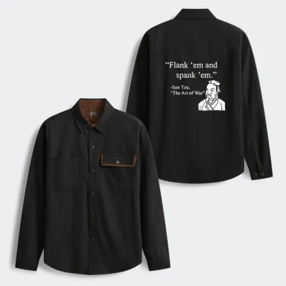 Tokyo-Tiger The Art Of War Funny Men's Corduroy Work Jacket