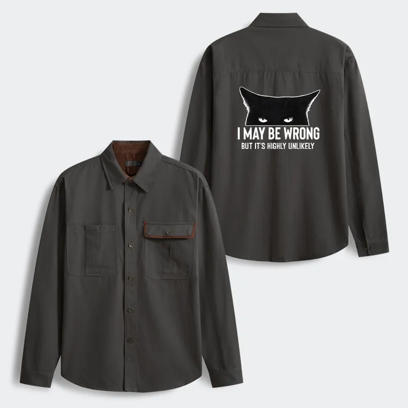 Tokyo-Tiger Cat Can Do No Wrong Men's Corduroy Work Jacket