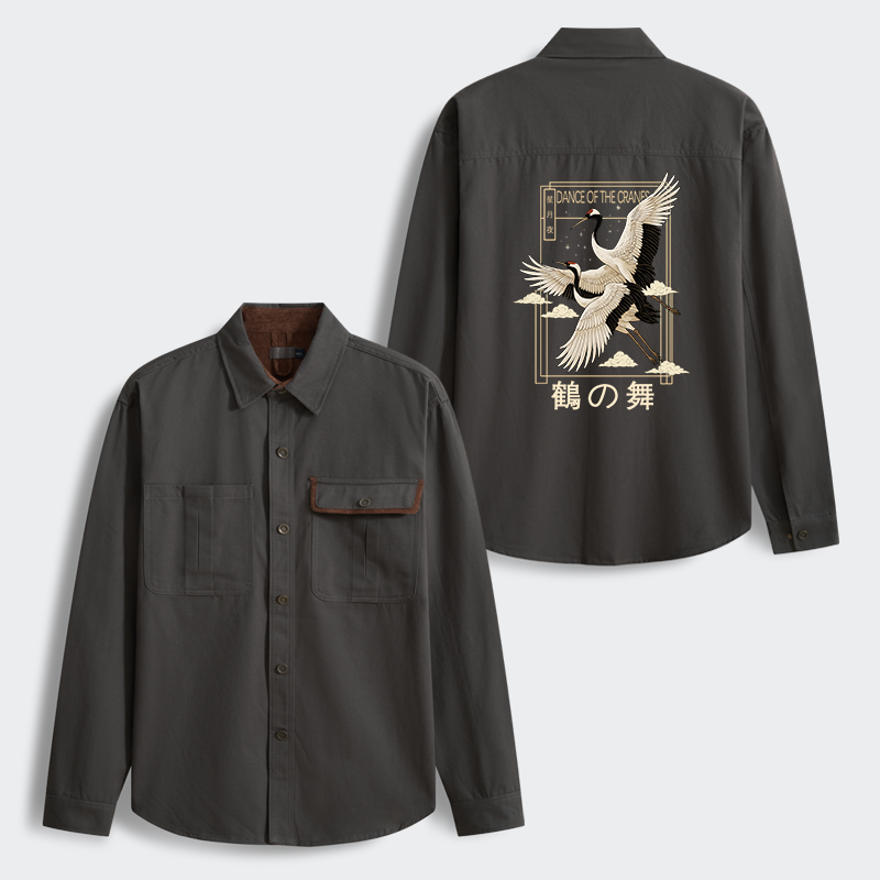 Tokyo-Tiger Dance Of The Cranes Men's Corduroy Work Jacket