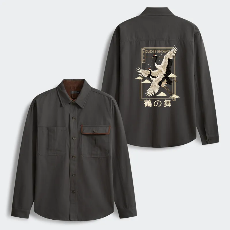 Tokyo-Tiger Dance Of The Cranes Men's Corduroy Work Jacket