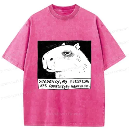 Tokyo-Tiger Power Has Completely Disappeared Washed T-Shirt