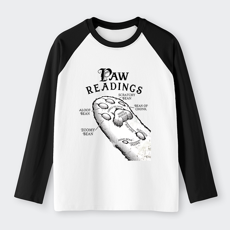 Tokyo-Tiger Funny Cat Paws Raglan Long Sleeve T-shirt
