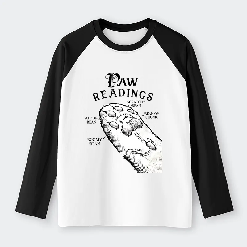 Tokyo-Tiger Funny Cat Paws Raglan Long Sleeve T-shirt