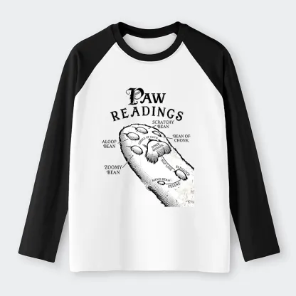 Tokyo-Tiger Funny Cat Paws Raglan Long Sleeve T-shirt